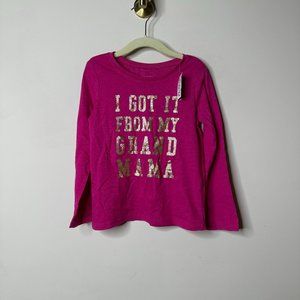 The Childrens Place Pink Long Sleeve Grand Mama Shirt Girls 4T NEW